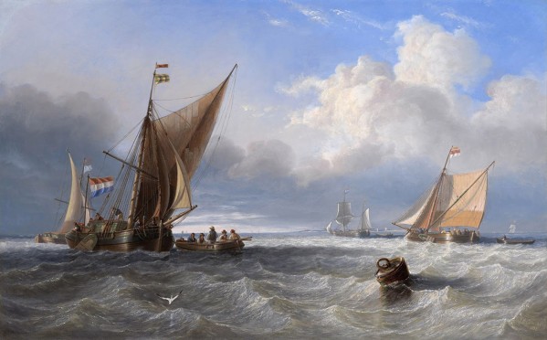 Dutch Shipping off the Isle of Goeree in Holland 1858 by Ebenezer Colls